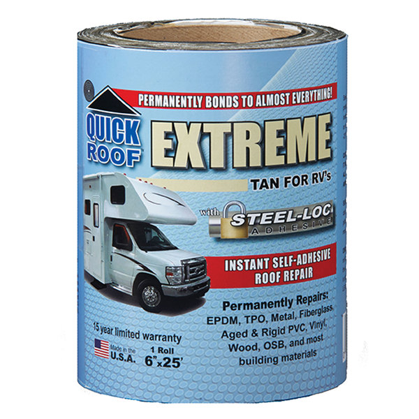 Cofair Products Cofair Products T-UBE625 Quick Roof Extreme With Steel-Loc Adhesive - 6" x 25', Tan T-UBE625